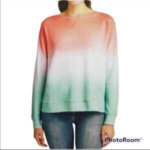 Splendid oversized ombré thermal knit top